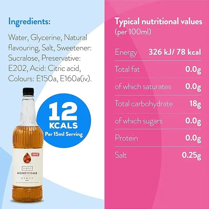 Simply Sugar Free Honeycomb Syrup - Honesty Sales
