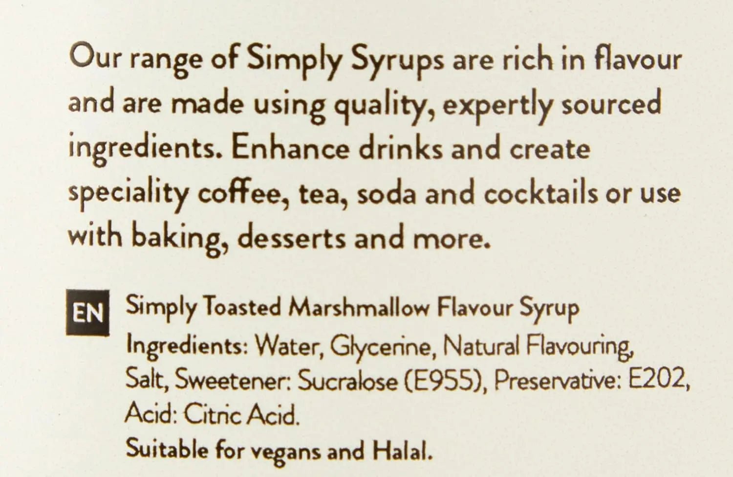 Simply Sugar Free Toasted Marshmallow Syrup - Honesty Sales