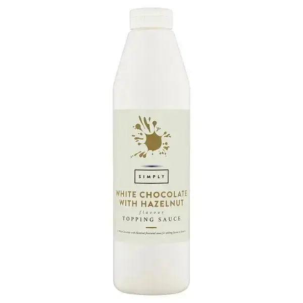 Simply White Chocolate with Hazelnut Flavour Topping Sauce 1kg - Honesty Sales U.K