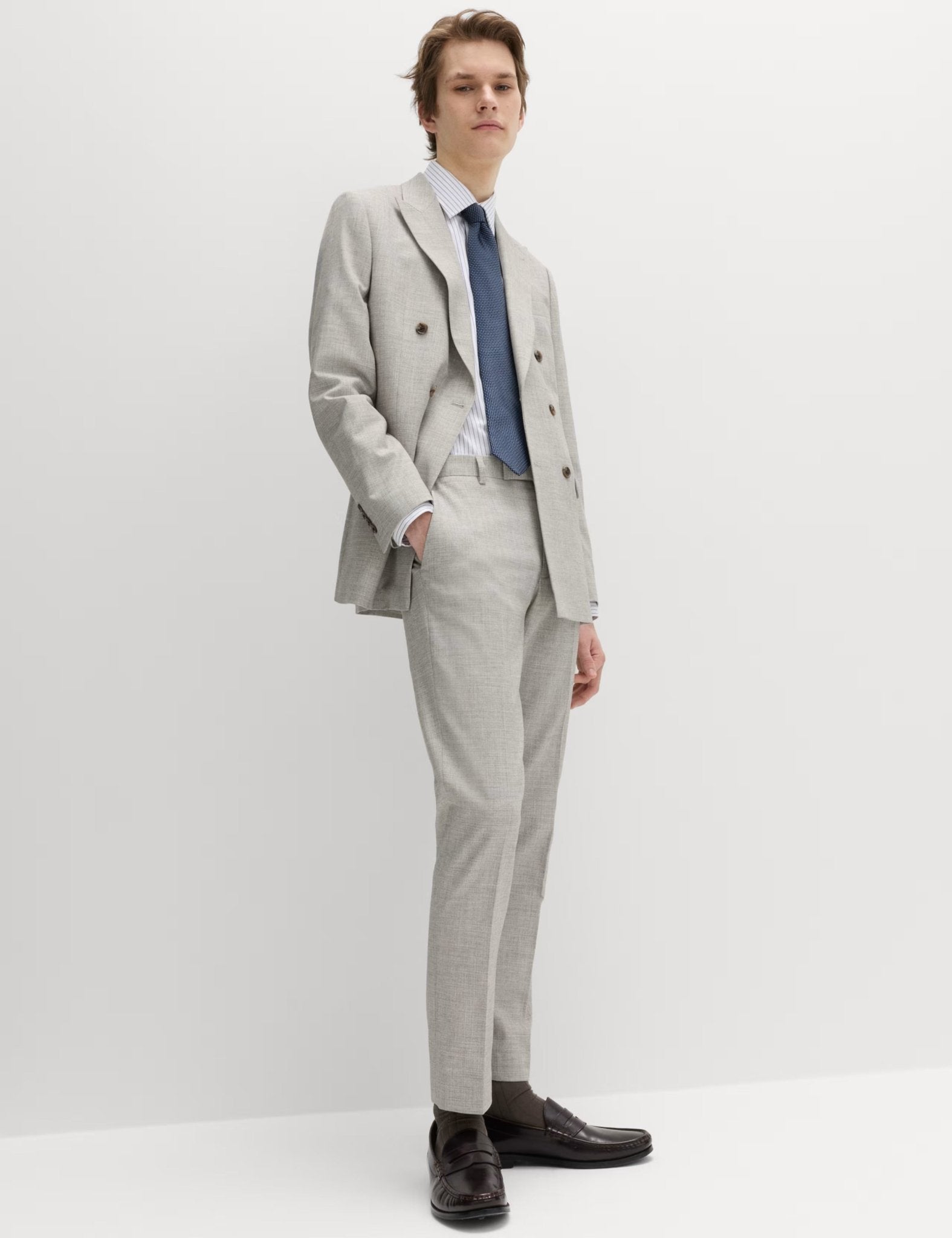 Slim Fit Textured Twill Stretch Trousers - Honesty Sales