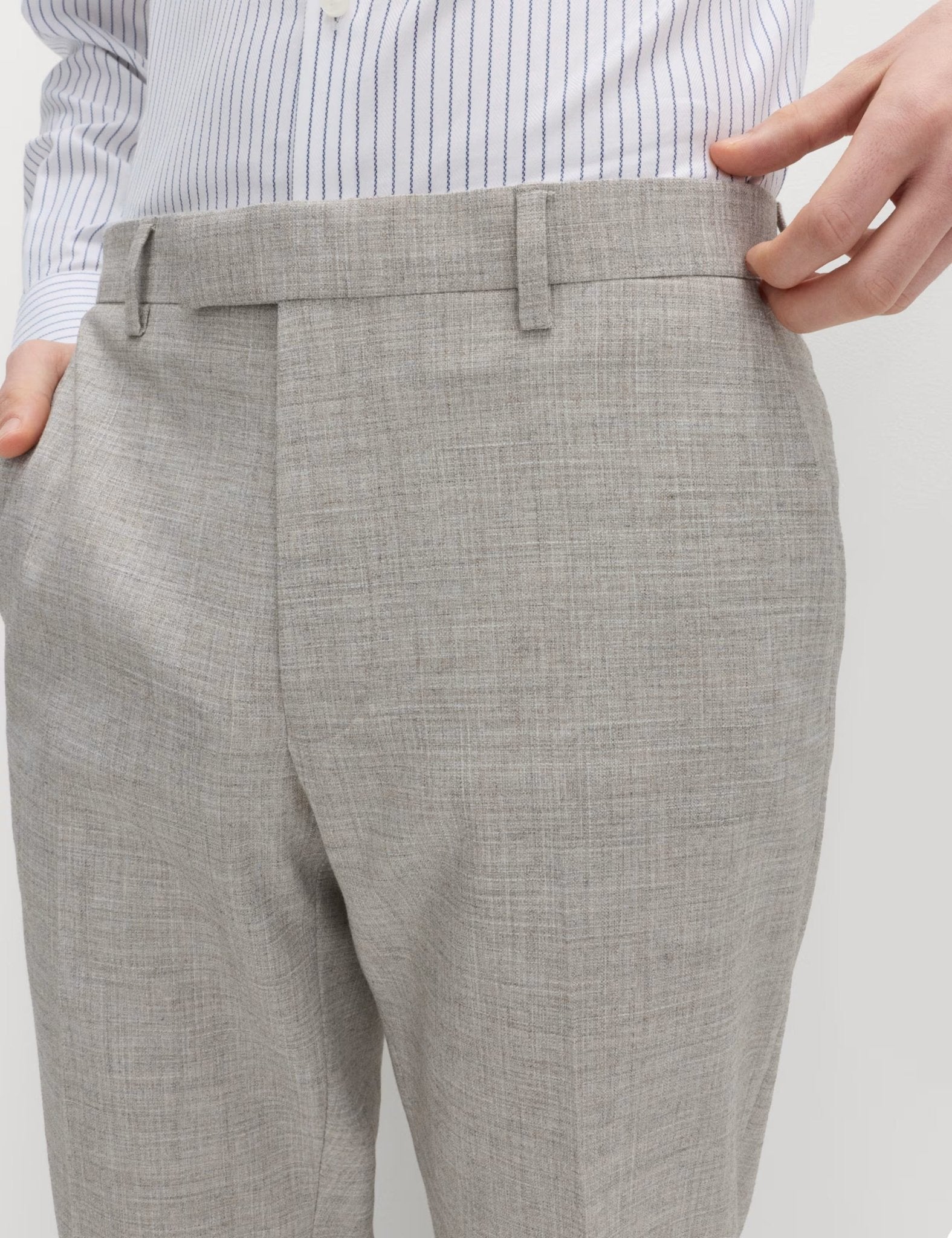 Slim Fit Textured Twill Stretch Trousers - Honesty Sales