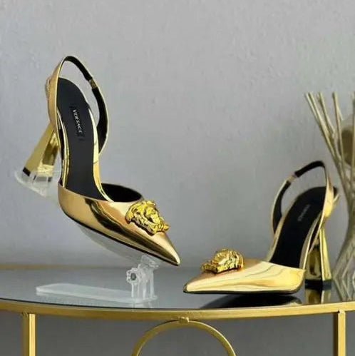 Slingback Heels with Embellishments. - Honesty Sales