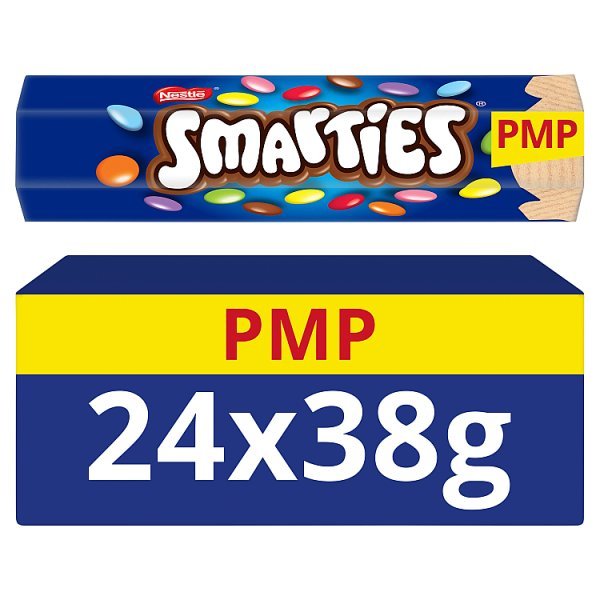 Smarties Milk Chocolate Tube 38g (24 x 38g) - Honesty Sales