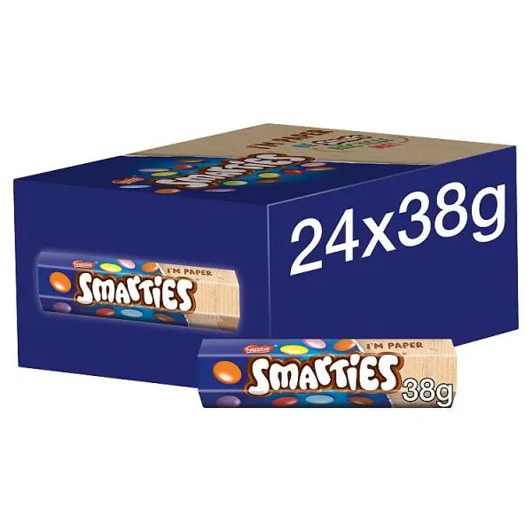 Smarties Milk Chocolate Tube 38g (Case of 24) - Honesty Sales
