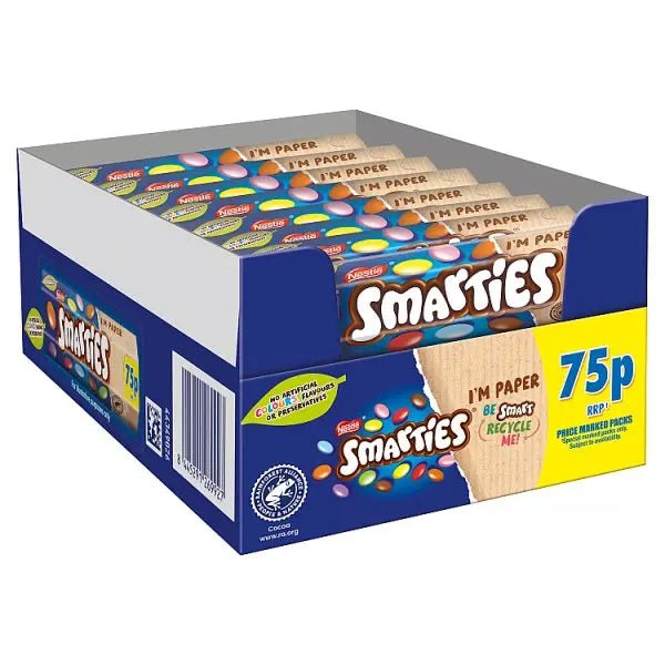 Smarties Milk Chocolate Tube 38g PMP 75p (Case of 24) - Honesty Sales