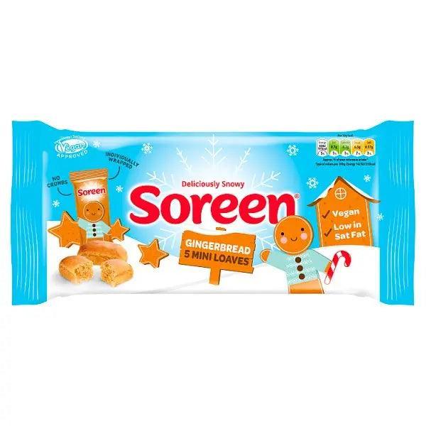Soreen Gingerbread Mini Loaves, Festive Snack Bars Limited Edition 5 x 30g (Case of 8) - Honesty Sales