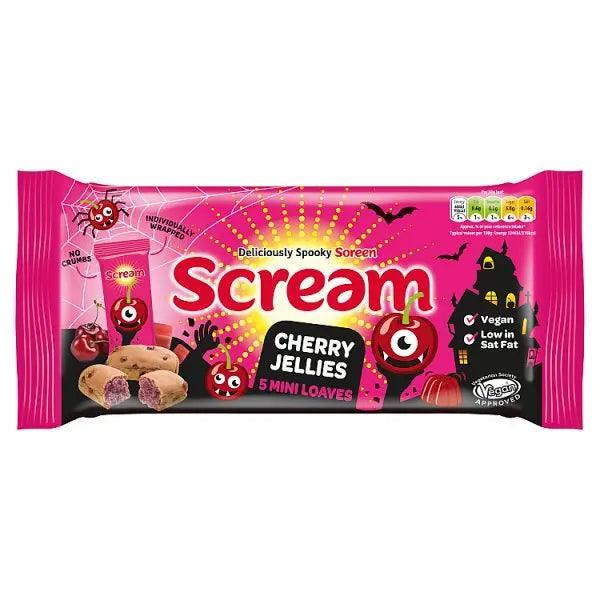 Soreen Scream Cherry Jellies Mini Loaves, Halloween Snack Bars 5 x 30g (Case of 8) - Honesty Sales