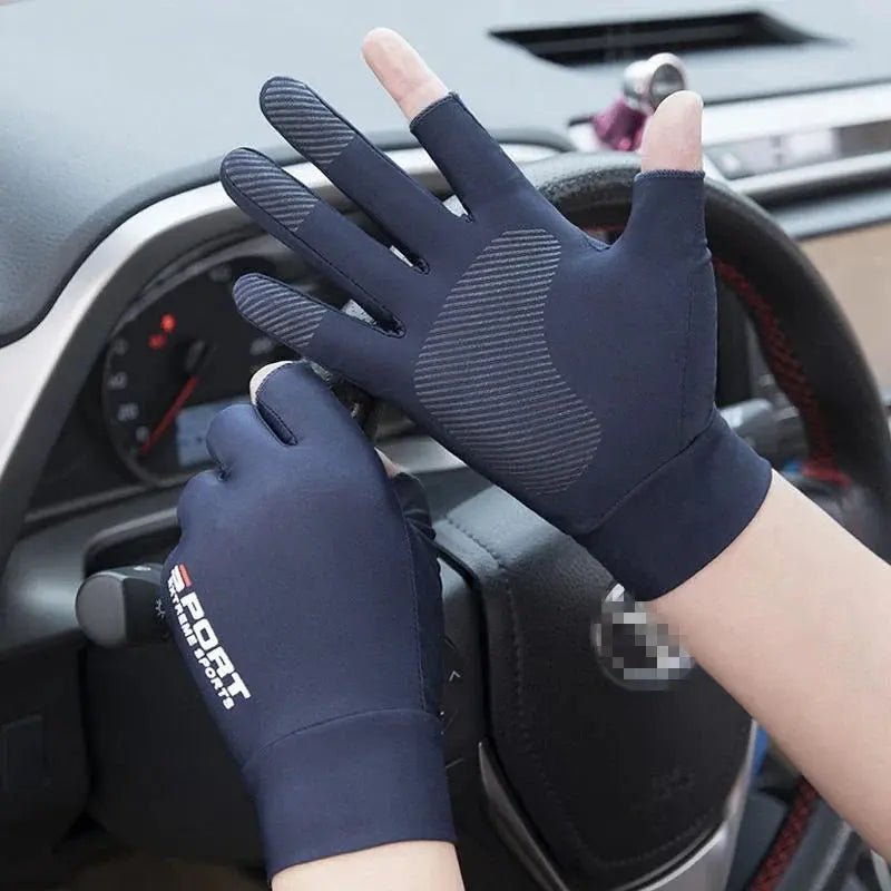 Sports Golf Ice Silk Riding Driving Gloves Non - Slip Fitness UV Protection Gloves - Honesty Sales