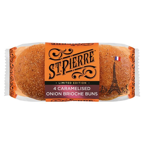 St Pierre Limited Edition 4 Caramelised Onion Brioche Buns (1 x 4s) - Honesty Sales