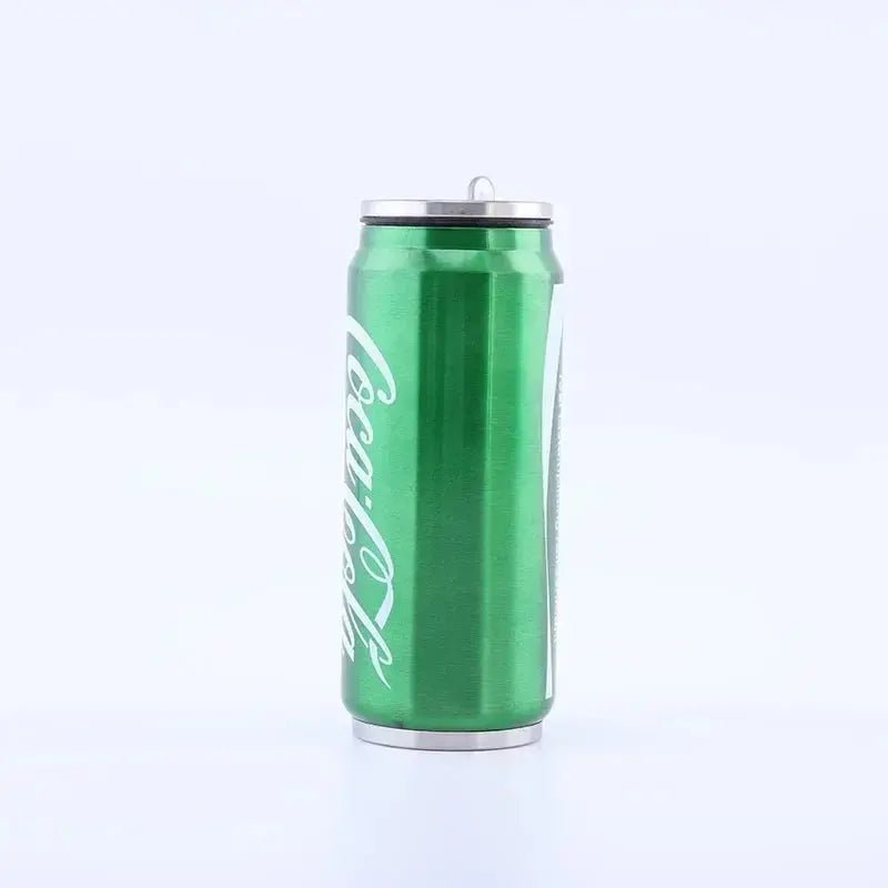 Stainless Steel Cola Shaped Thermos Cup – Double - Layer Vacuum Insulated Travel Mug with Straw for Hot & Cold Drinks - Honesty Sales