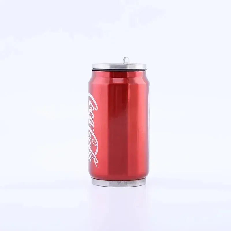 Stainless Steel Cola Shaped Thermos Cup – Double - Layer Vacuum Insulated Travel Mug with Straw for Hot & Cold Drinks - Honesty Sales