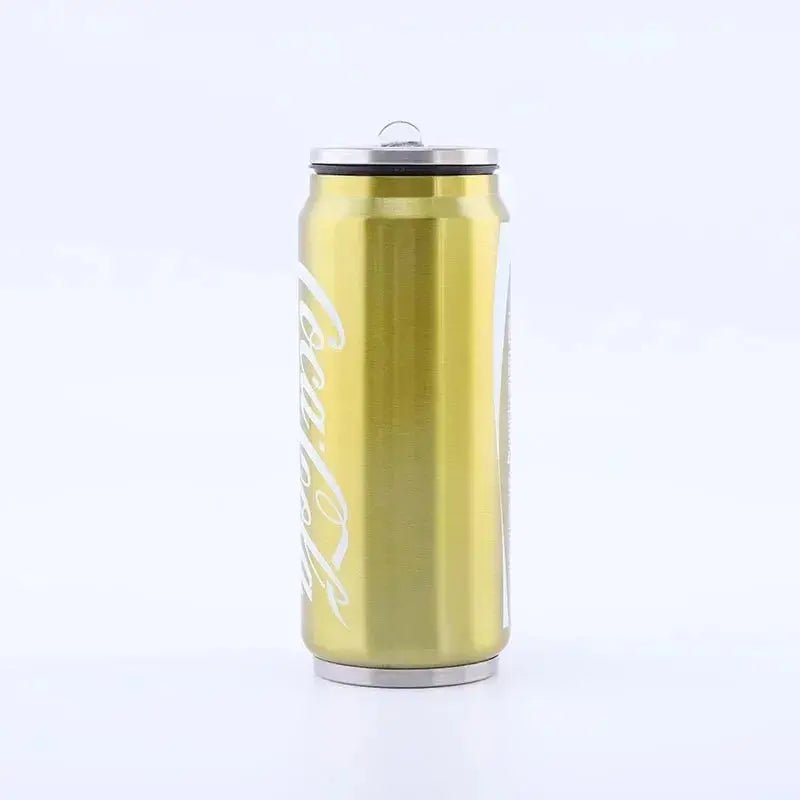 Stainless Steel Cola Shaped Thermos Cup – Double - Layer Vacuum Insulated Travel Mug with Straw for Hot & Cold Drinks - Honesty Sales