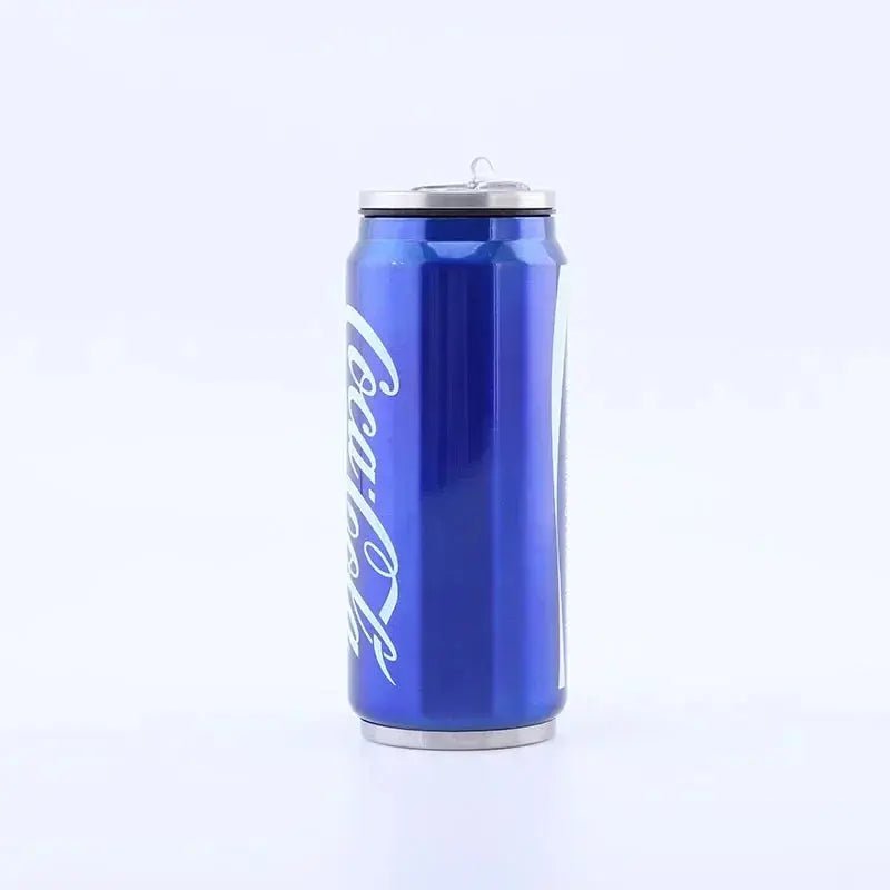 Stainless Steel Cola Shaped Thermos Cup – Double - Layer Vacuum Insulated Travel Mug with Straw for Hot & Cold Drinks - Honesty Sales