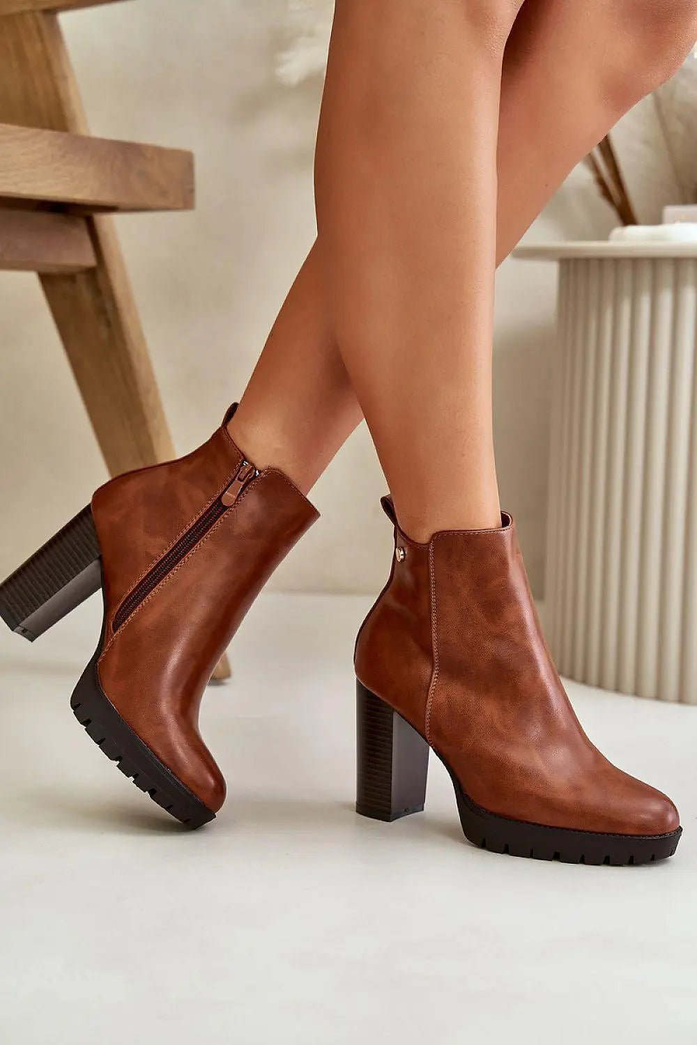 Step in style high column heel eco leather womens boots - Honesty Sales