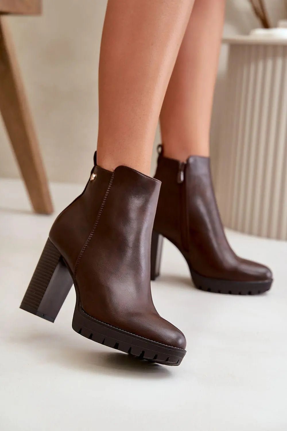 Step in style high column heel eco leather womens boots - Honesty Sales