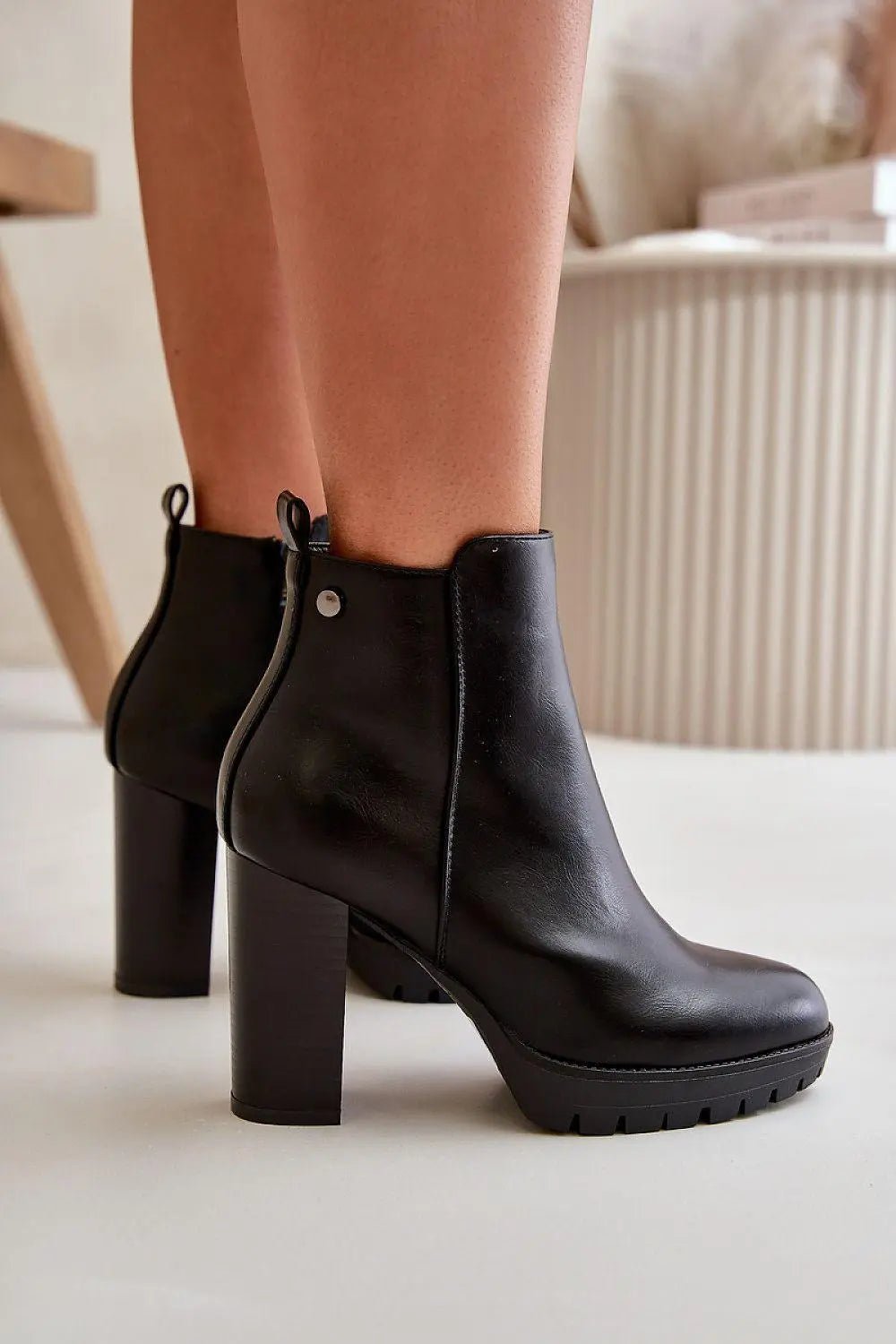 Step in style high column heel eco leather womens boots - Honesty Sales