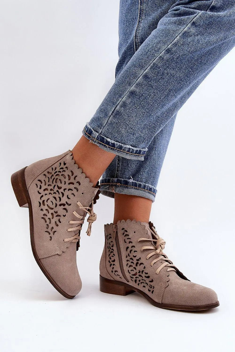 step in style natural high-quality leather women's boots - Honesty Sales
