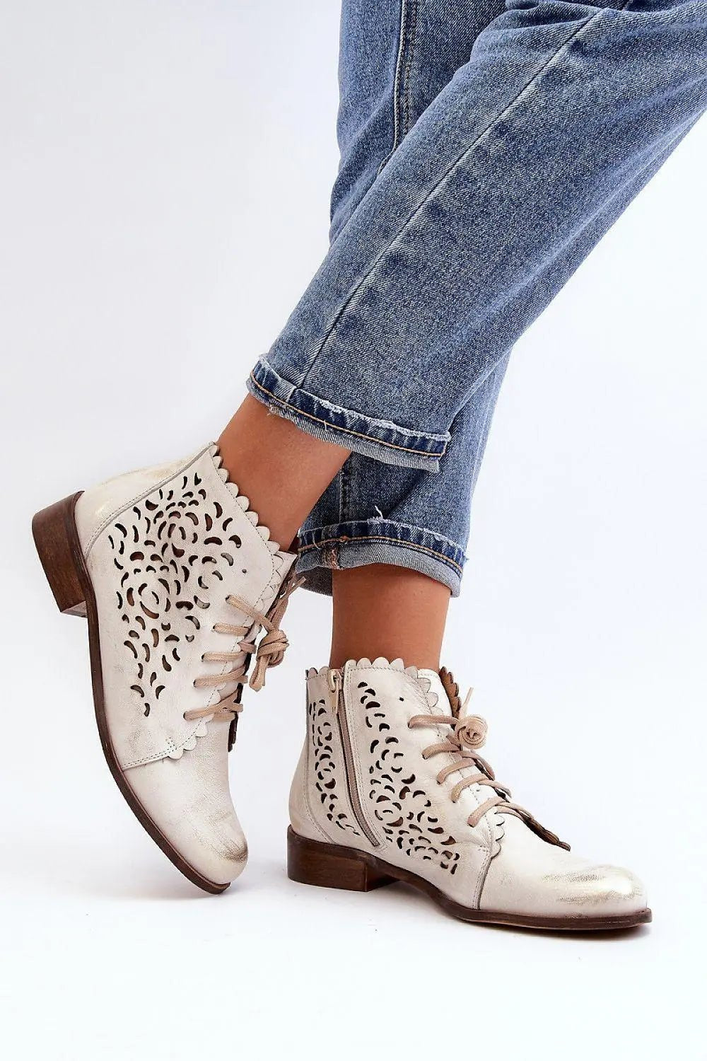 step in style natural high-quality leather women's boots - Honesty Sales