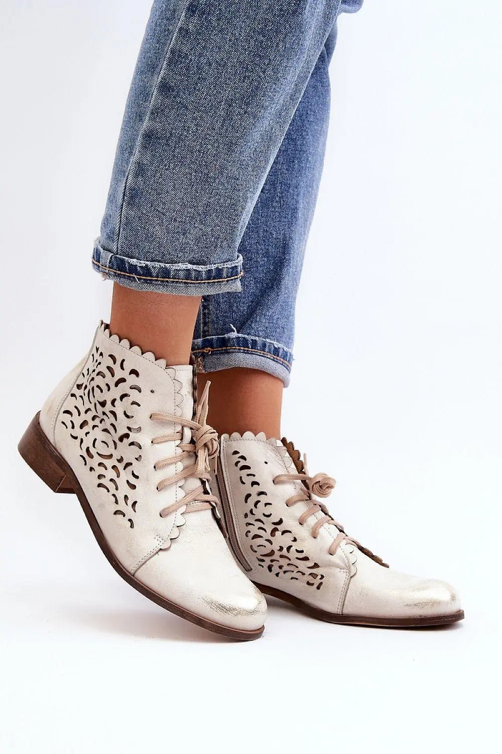 step in style natural high-quality leather women's boots - Honesty Sales