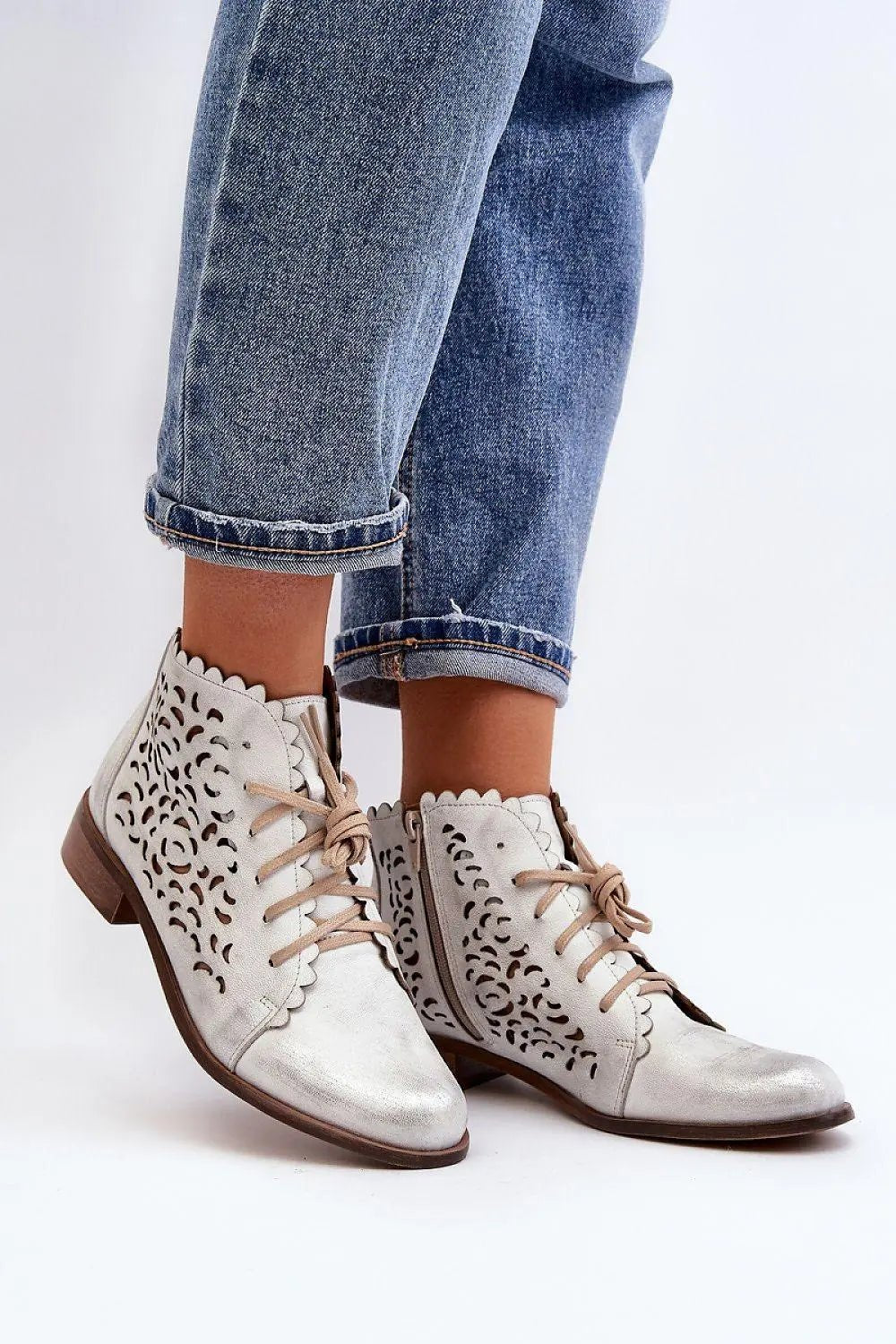 step in style natural high-quality leather women's boots - Honesty Sales