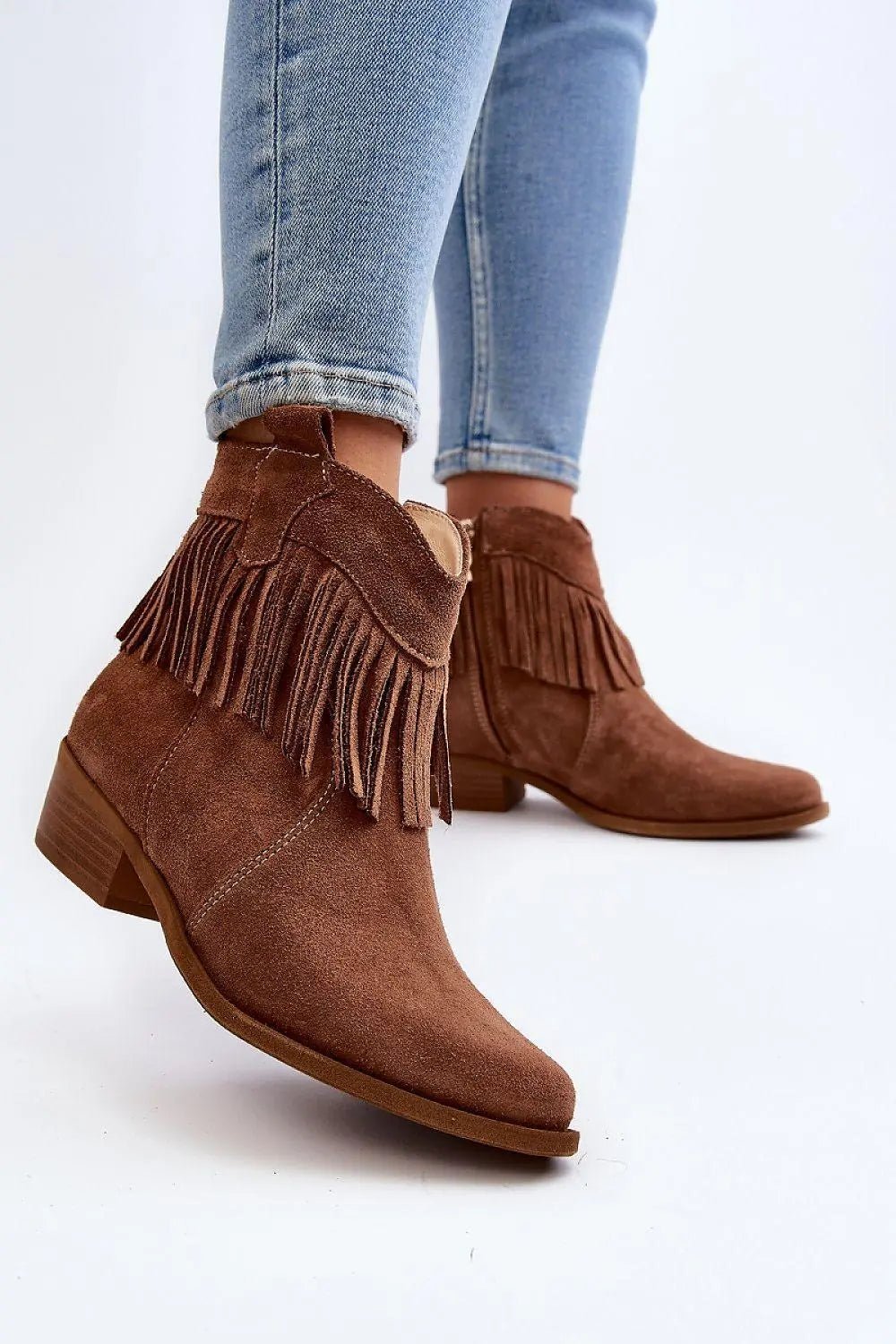 Step in style natural leather women's zipper boots - Honesty Sales