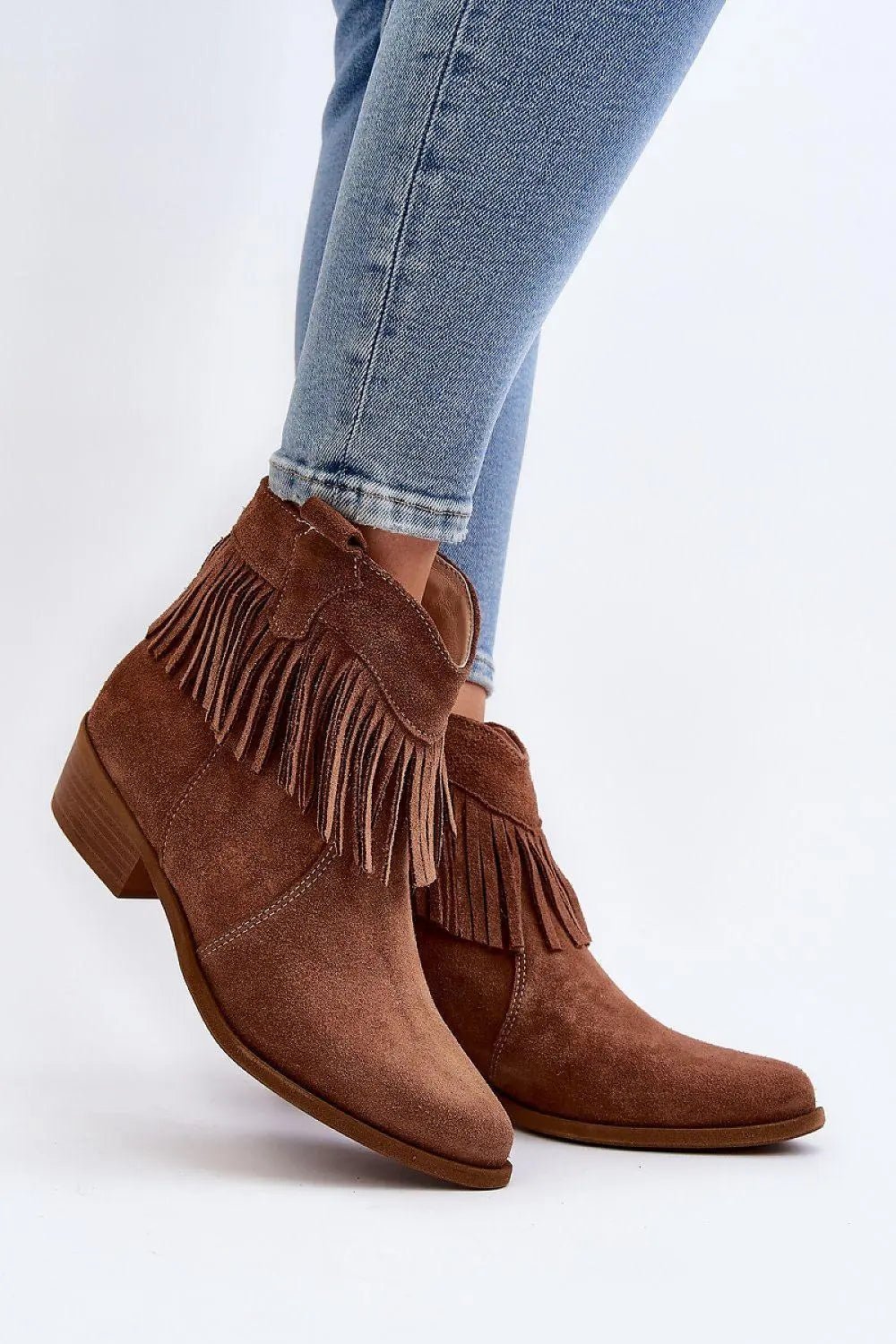 Step in style natural leather women's zipper boots - Honesty Sales
