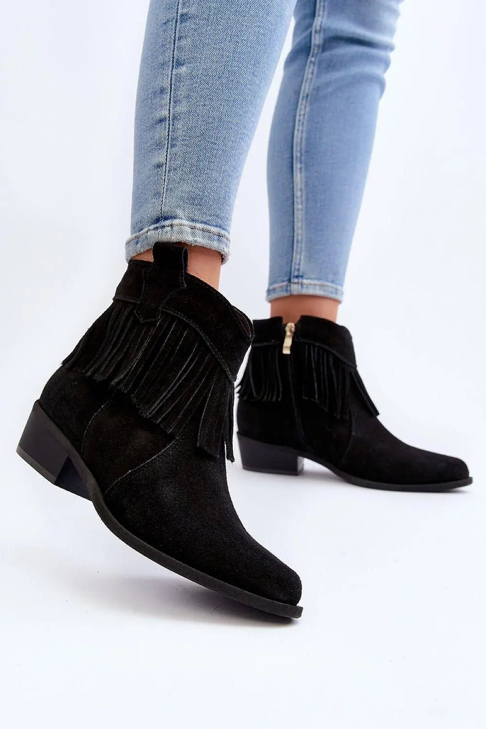 Step in style natural leather women's zipper boots - Honesty Sales