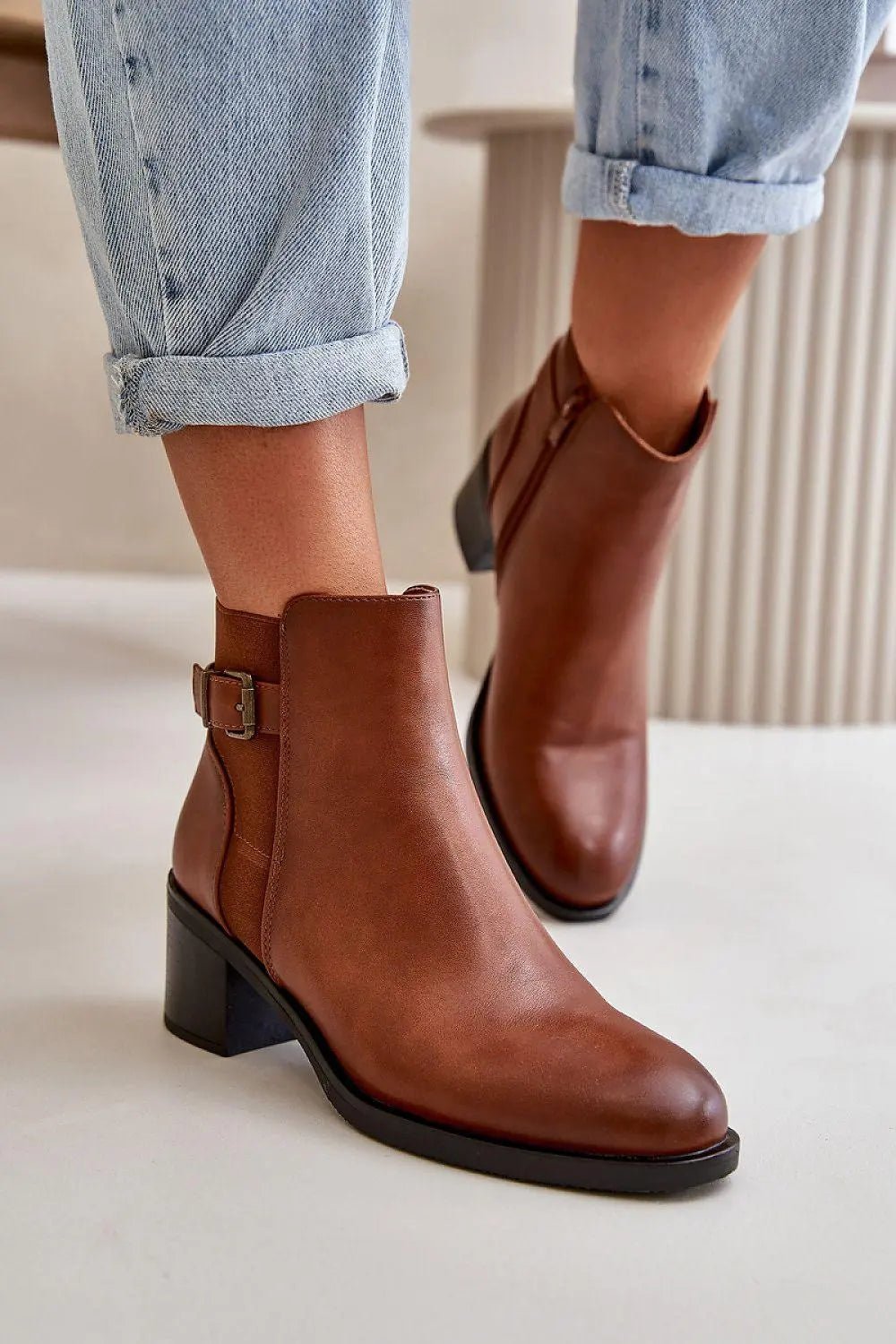 Step in style women's ankle boots made of eco leather - Honesty Sales