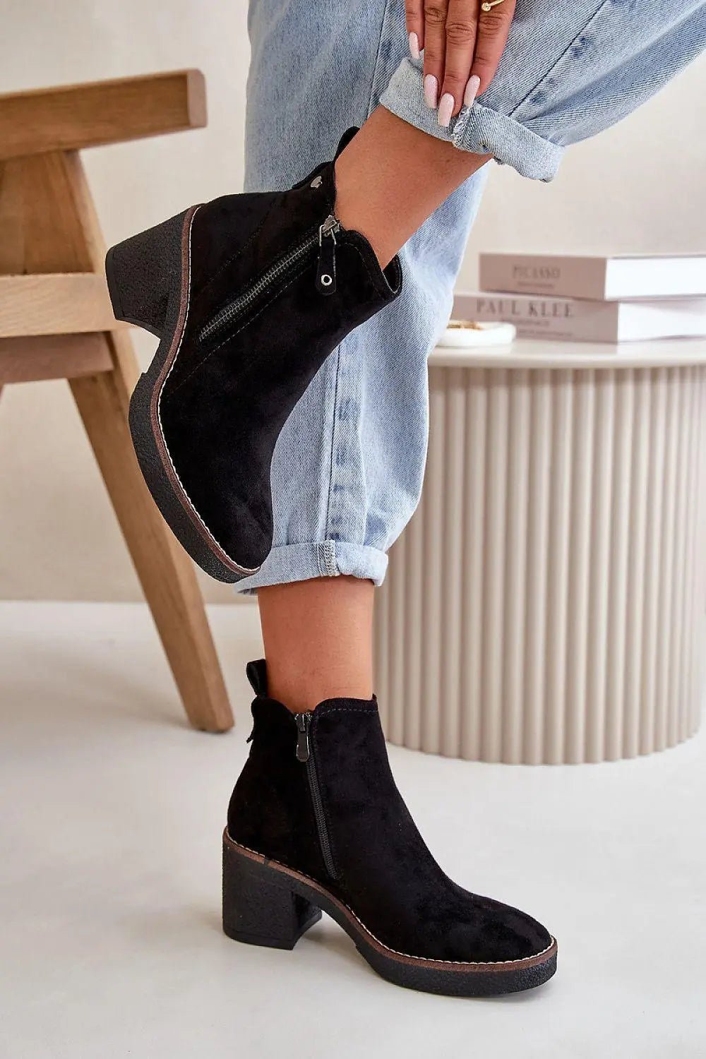 Step in style women's ankle boots made of soft eco suede - Honesty Sales