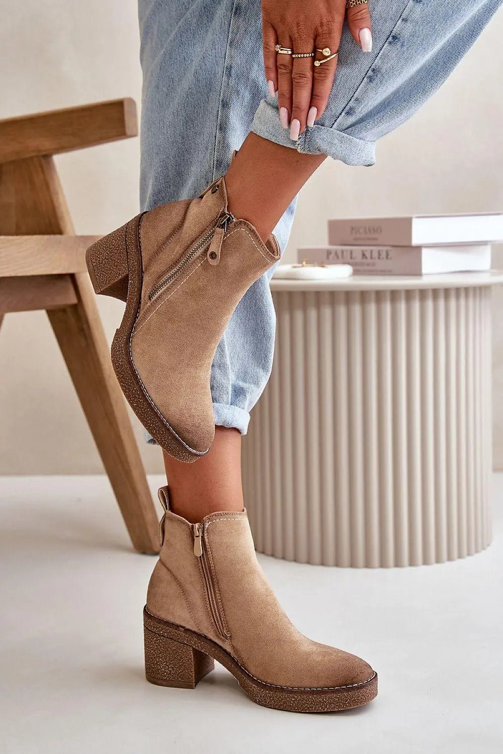 Step in style women's ankle boots made of soft eco suede - Honesty Sales