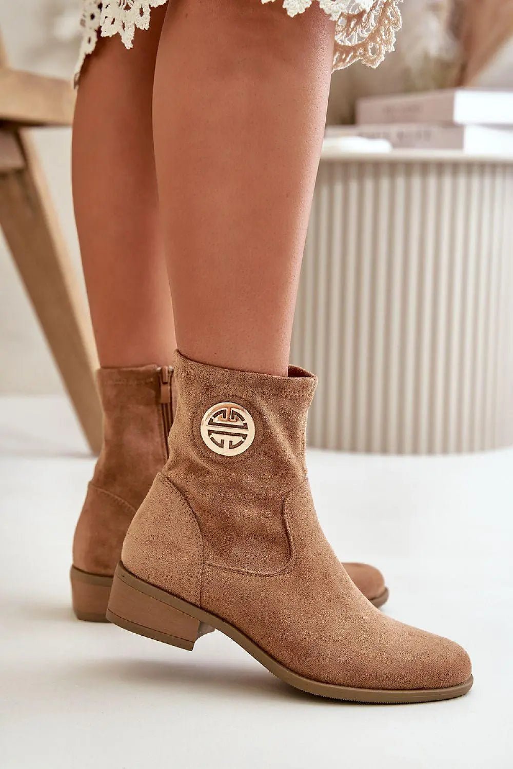 Step in style Women's ankle boots with a low heel from the Jezzi brand - Honesty Sales