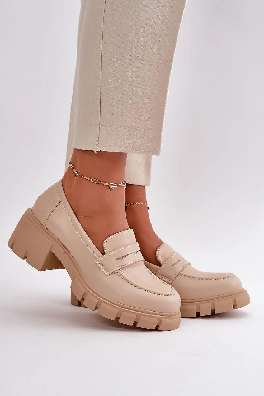 Step in style women's elegant high-quality eco leather heeled low shoes - Honesty Sales