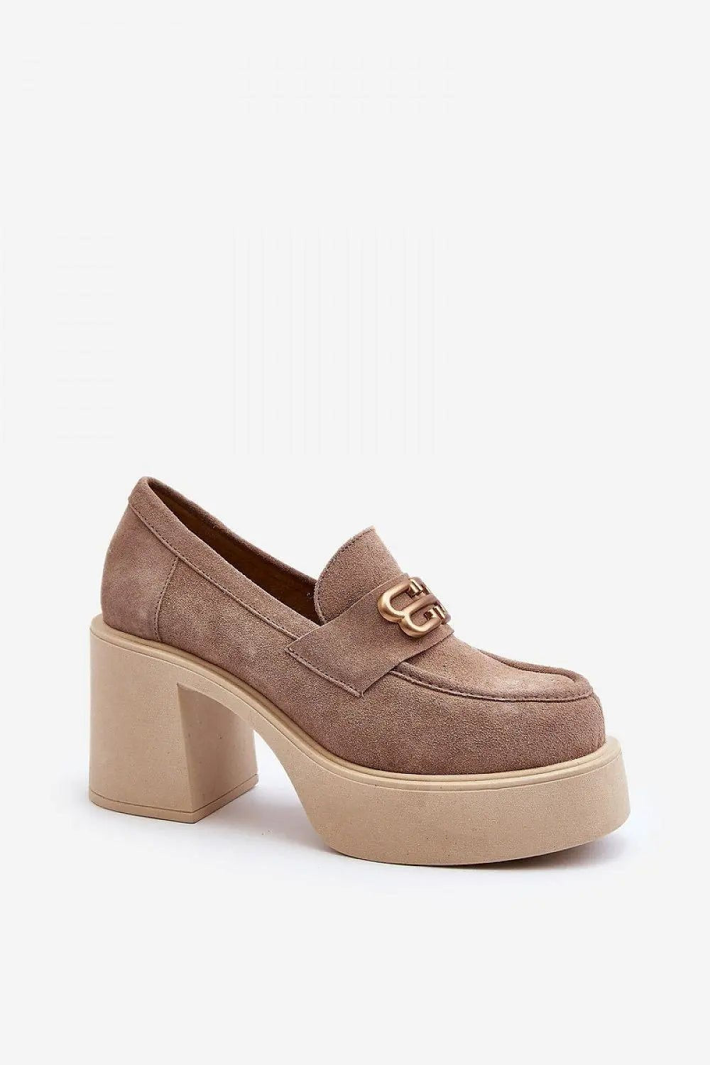 Step in style Women's heeled semi-boots with an upper made of eco-suede - Honesty Sales