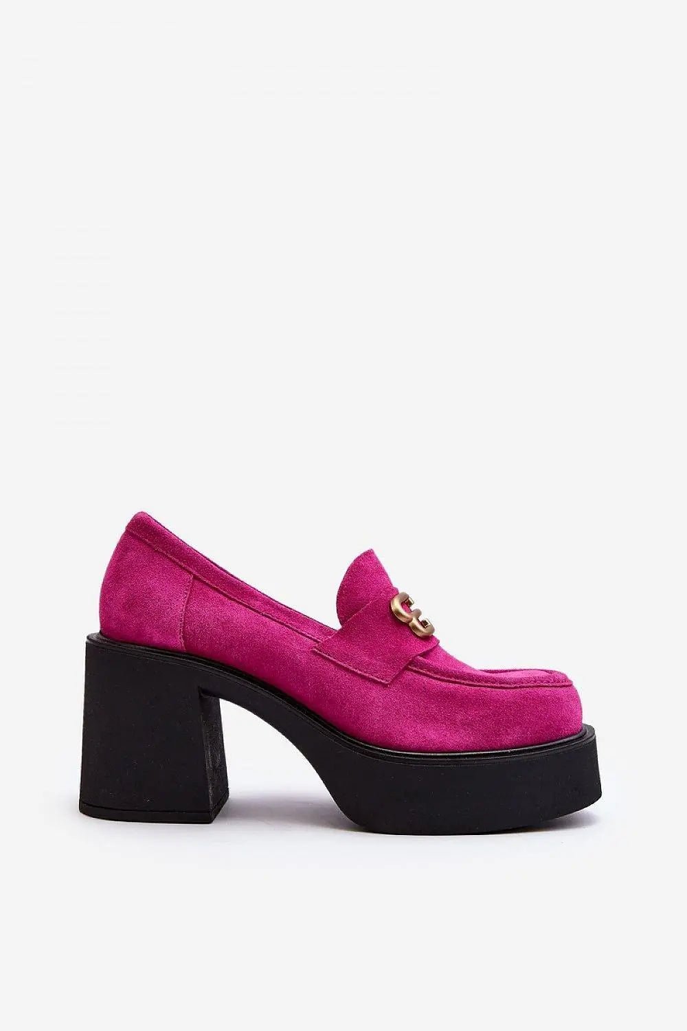 Step in style Women's heeled semi-boots with an upper made of eco-suede - Honesty Sales