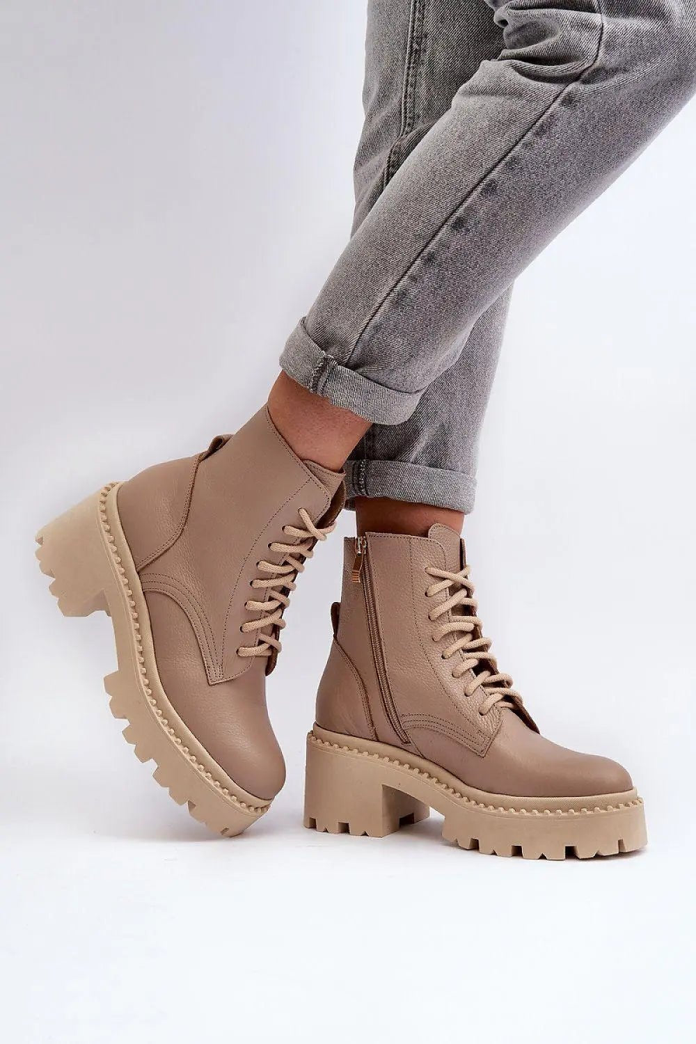 Step in style Women's natural leather boots - Honesty Sales