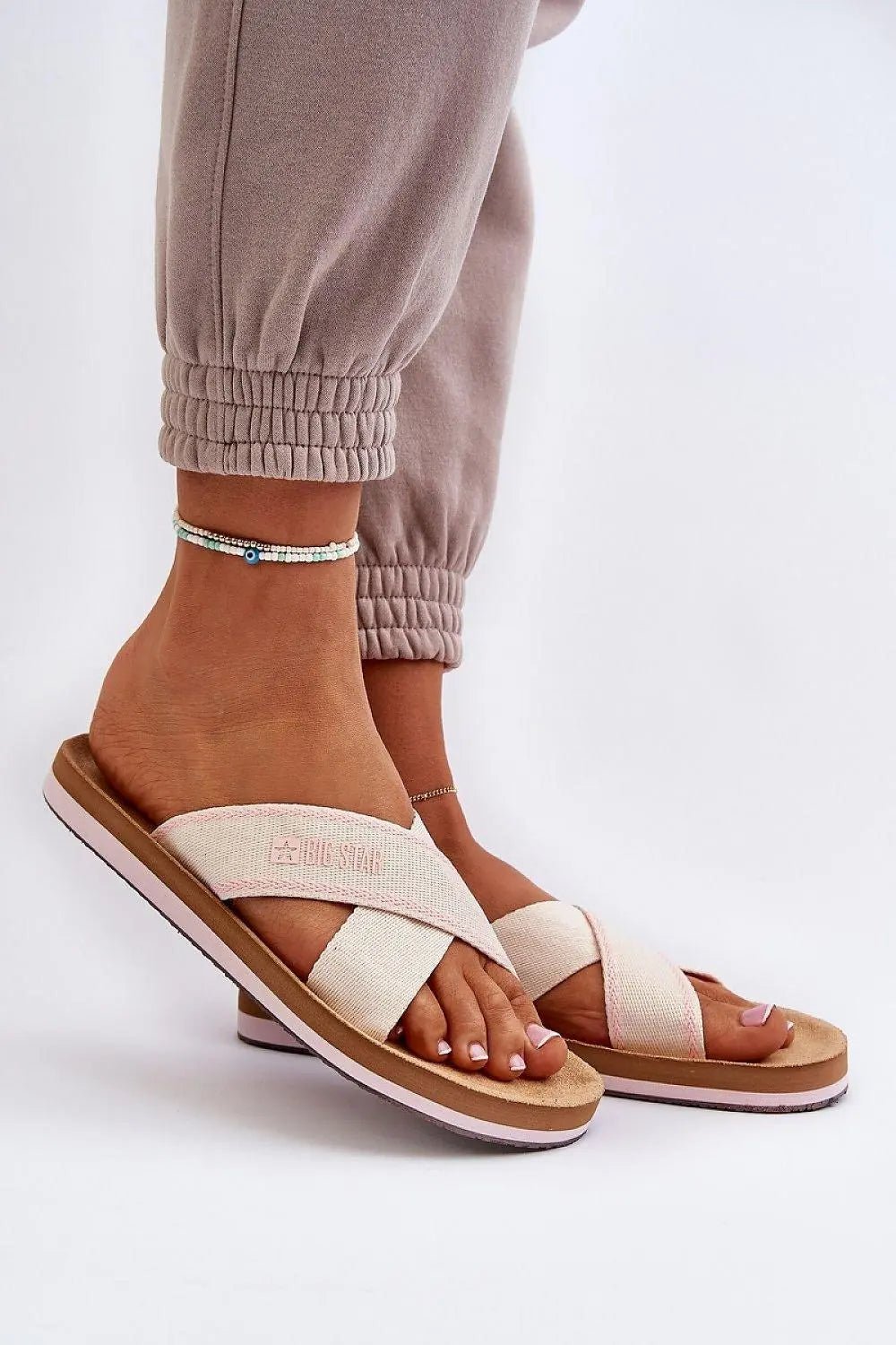 Step in style women's two intertwining straps flip-flops from the Big Star brand - Honesty Sales
