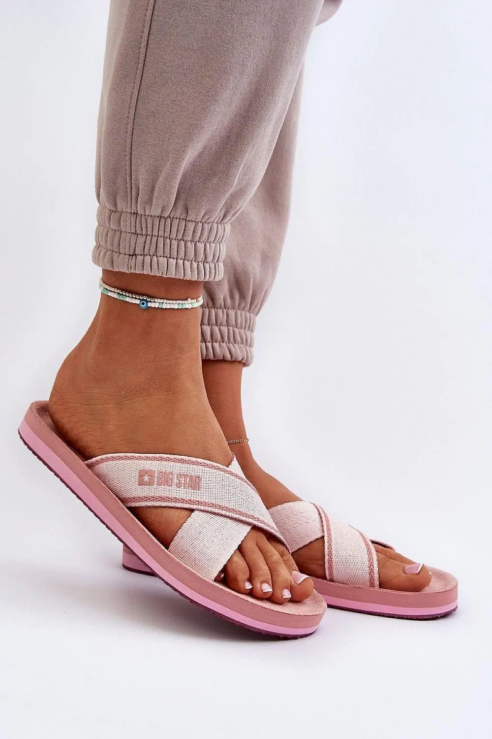 Step in style women's two intertwining straps flip-flops from the Big Star brand - Honesty Sales