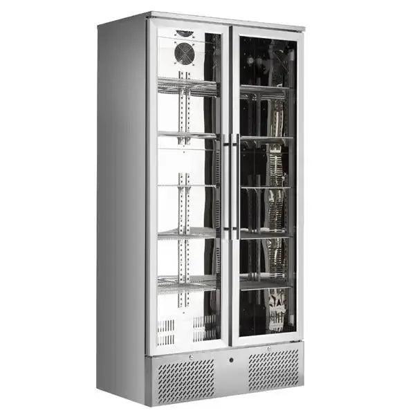 Sterling Pro Double Door Upright Bottle Cooler St-Steel - Honesty Sales