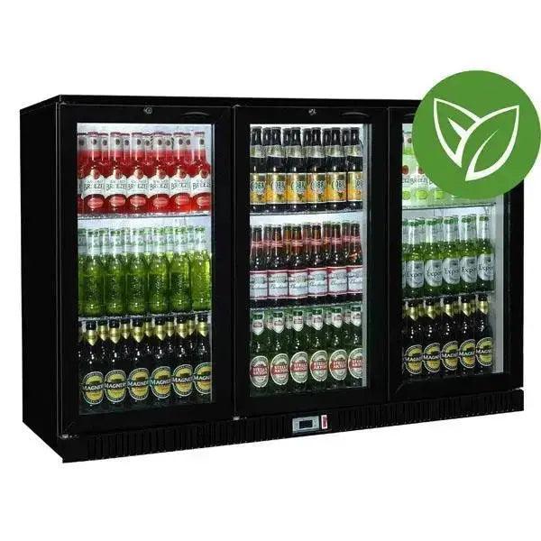 Sterling Pro Green SP3HC-BH Black Triple Door Hinged Bottle Cooler 300 Ltrs / 274 Bottles - Honesty Sales Image principale du produit