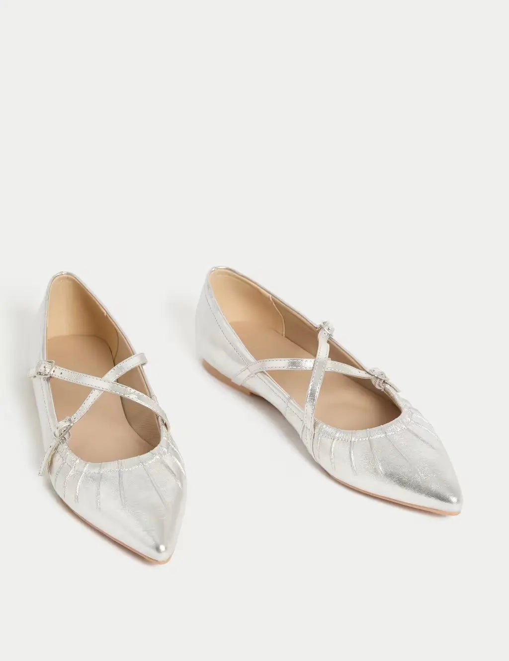 Strappy Pointed Ballet Pumps - Honesty Sales