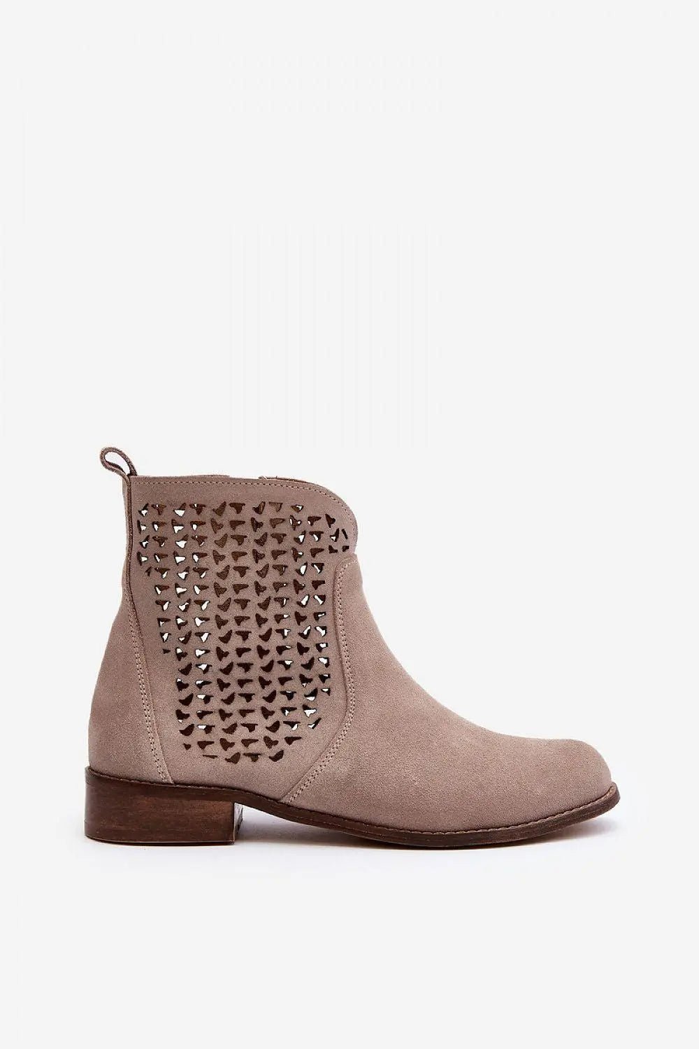 Style natural suede side zipper boots - Honesty Sales