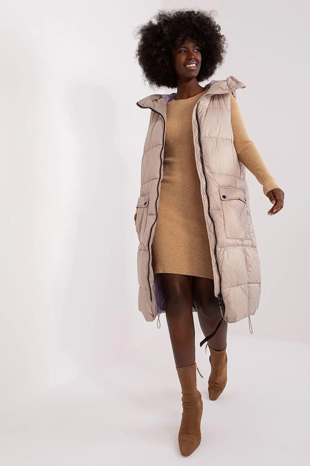 Subleve quilted zippered vest with hood - Honesty Sales
