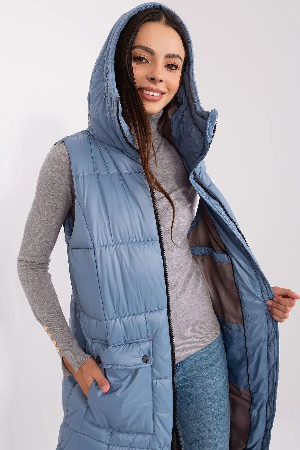 Subleve quilted zippered vest with hood - Honesty Sales