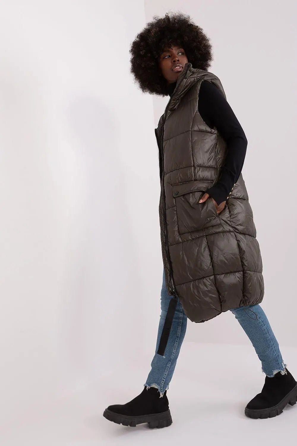 Subleve quilted zippered vest with hood - Honesty Sales