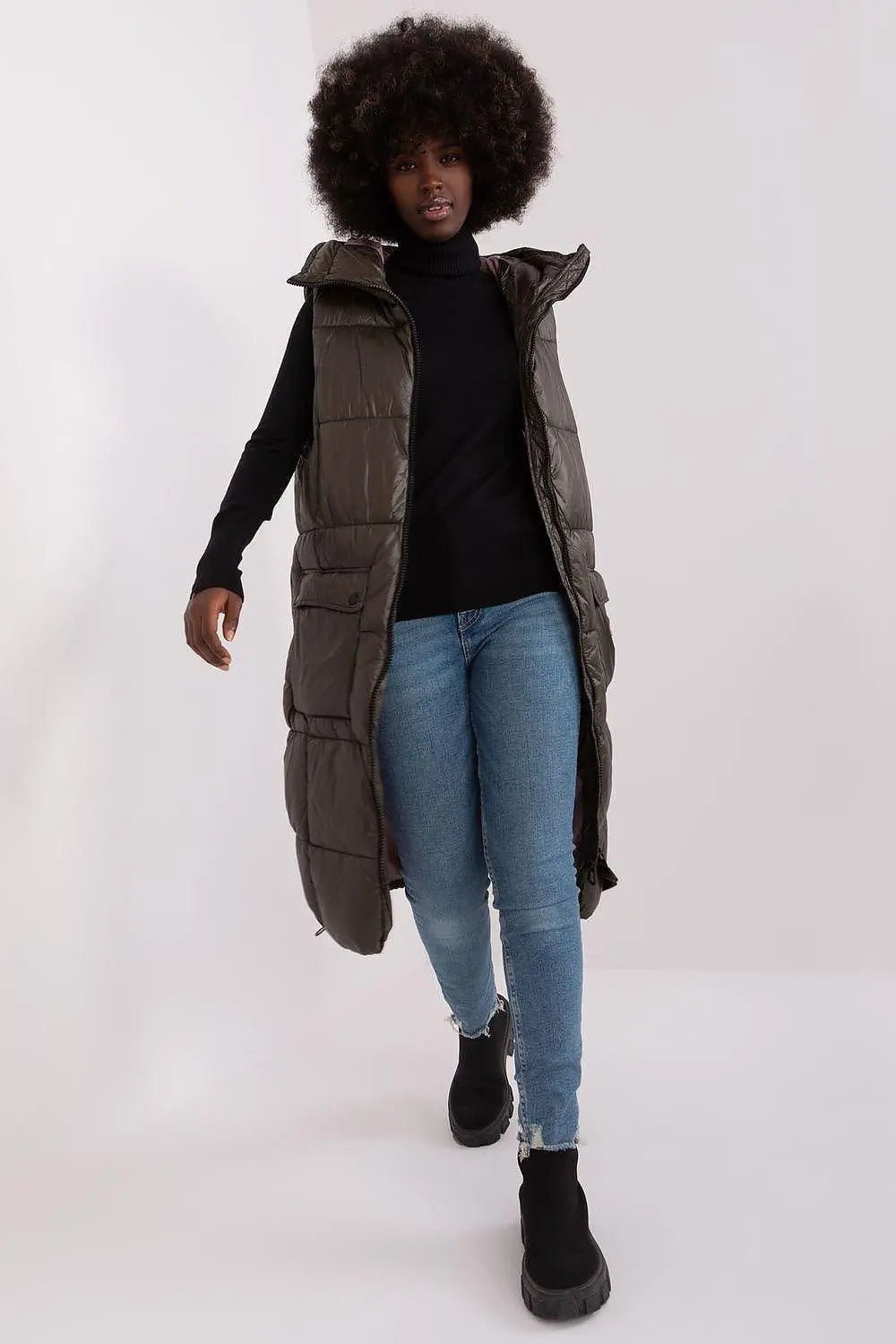 Subleve quilted zippered vest with hood - Honesty Sales