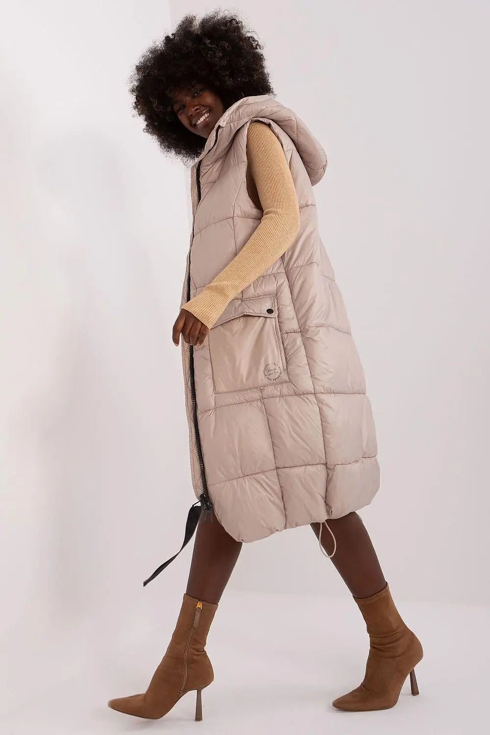 Subleve quilted zippered vest with hood - Honesty Sales
