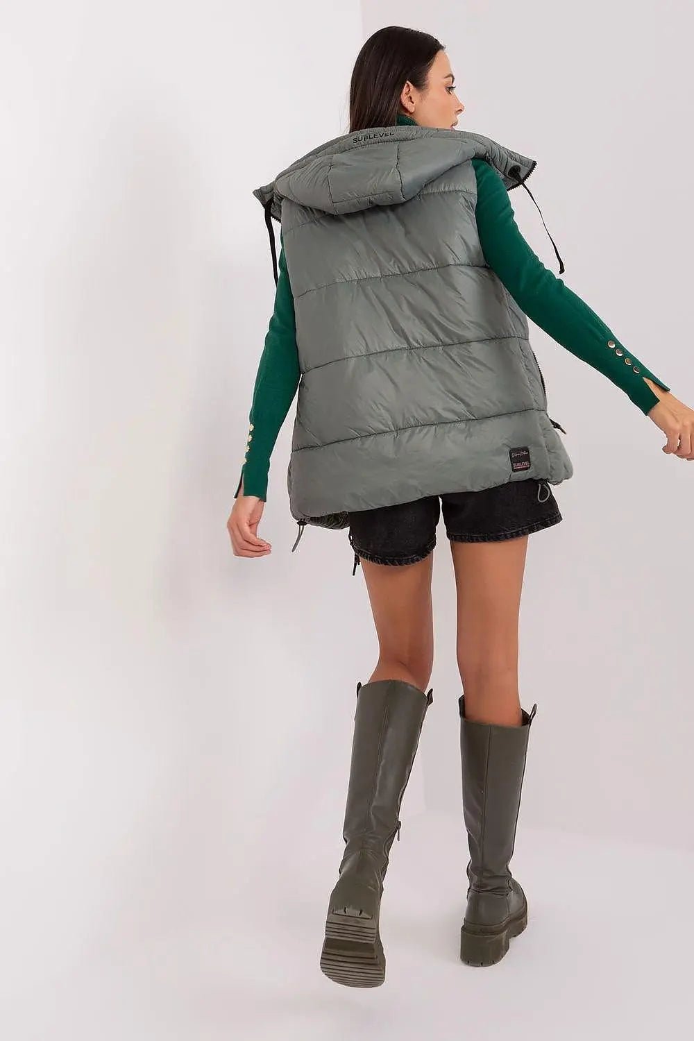 Sublevel Quilted, insulated zippered vest with hood - Honesty Sales