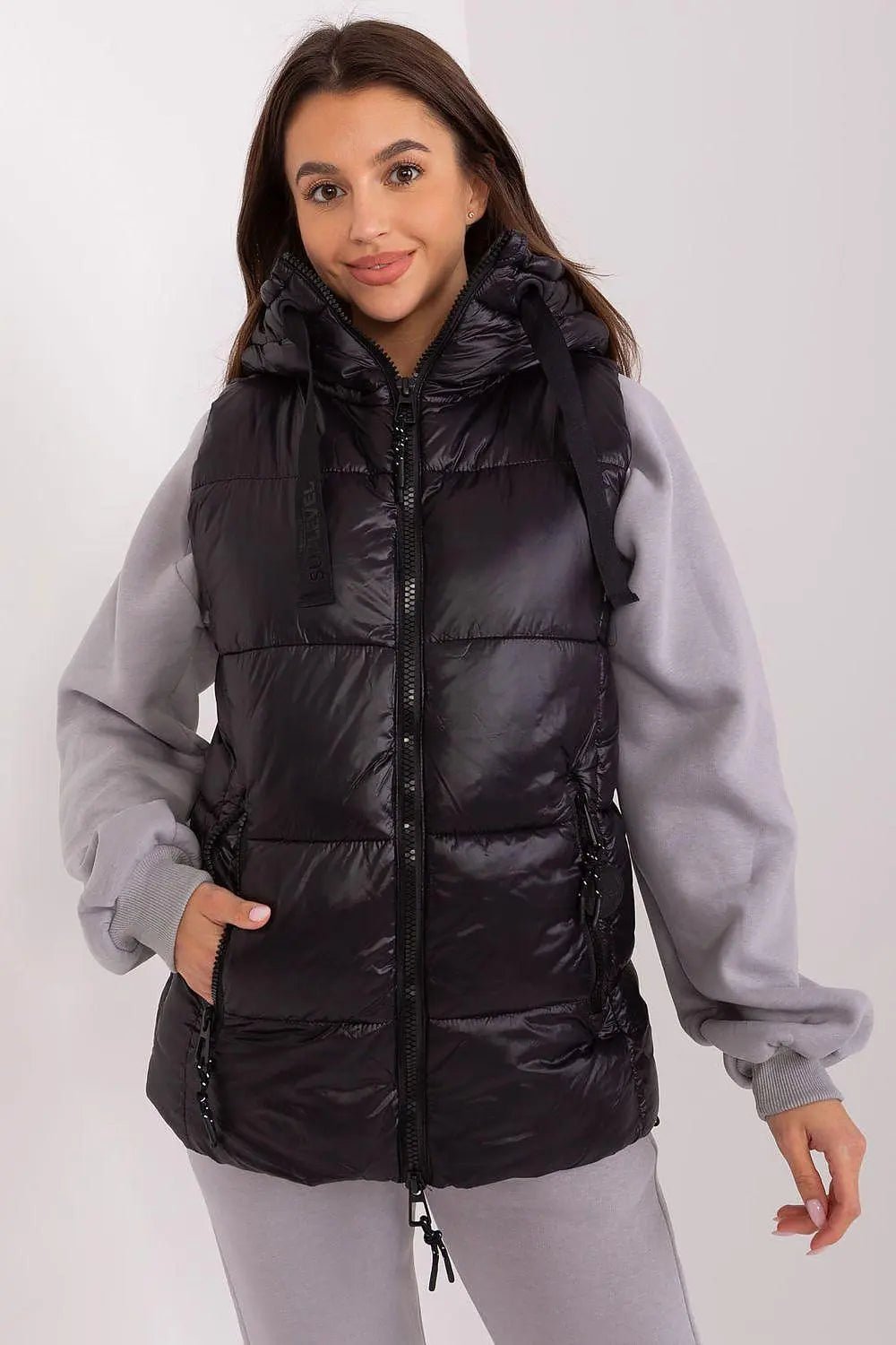 Sublevel Quilted, insulated zippered vest with hood - Honesty Sales