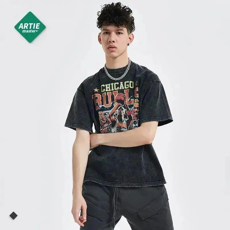 Summer New Chicago Bulls Printed T-Shirt Men's - Honesty Sales