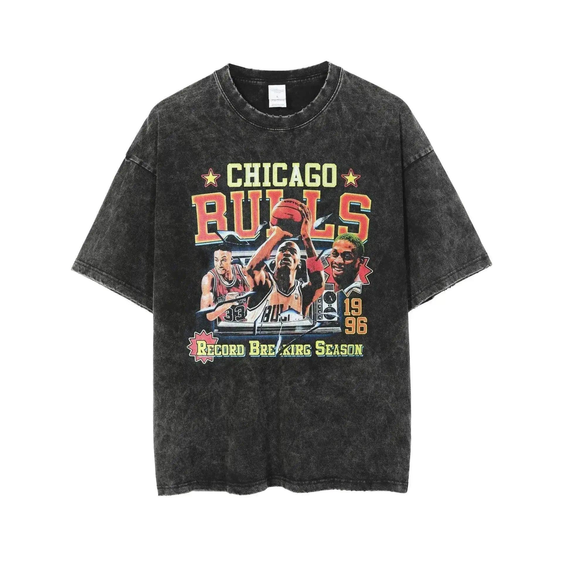 Summer New Chicago Bulls Printed T-Shirt Men's - Honesty Sales